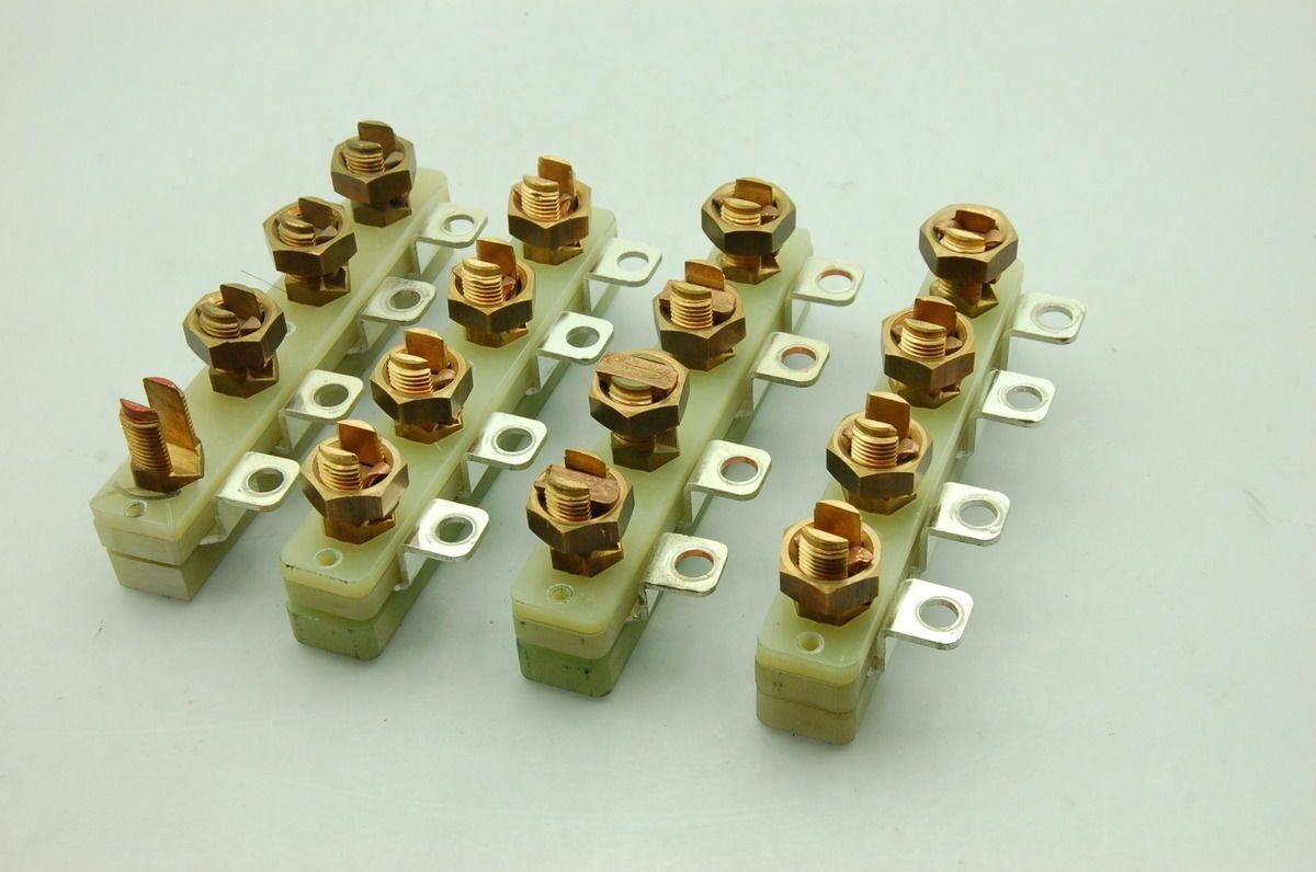 00 AWG HD Brass Terminal Blocks Lot of 4