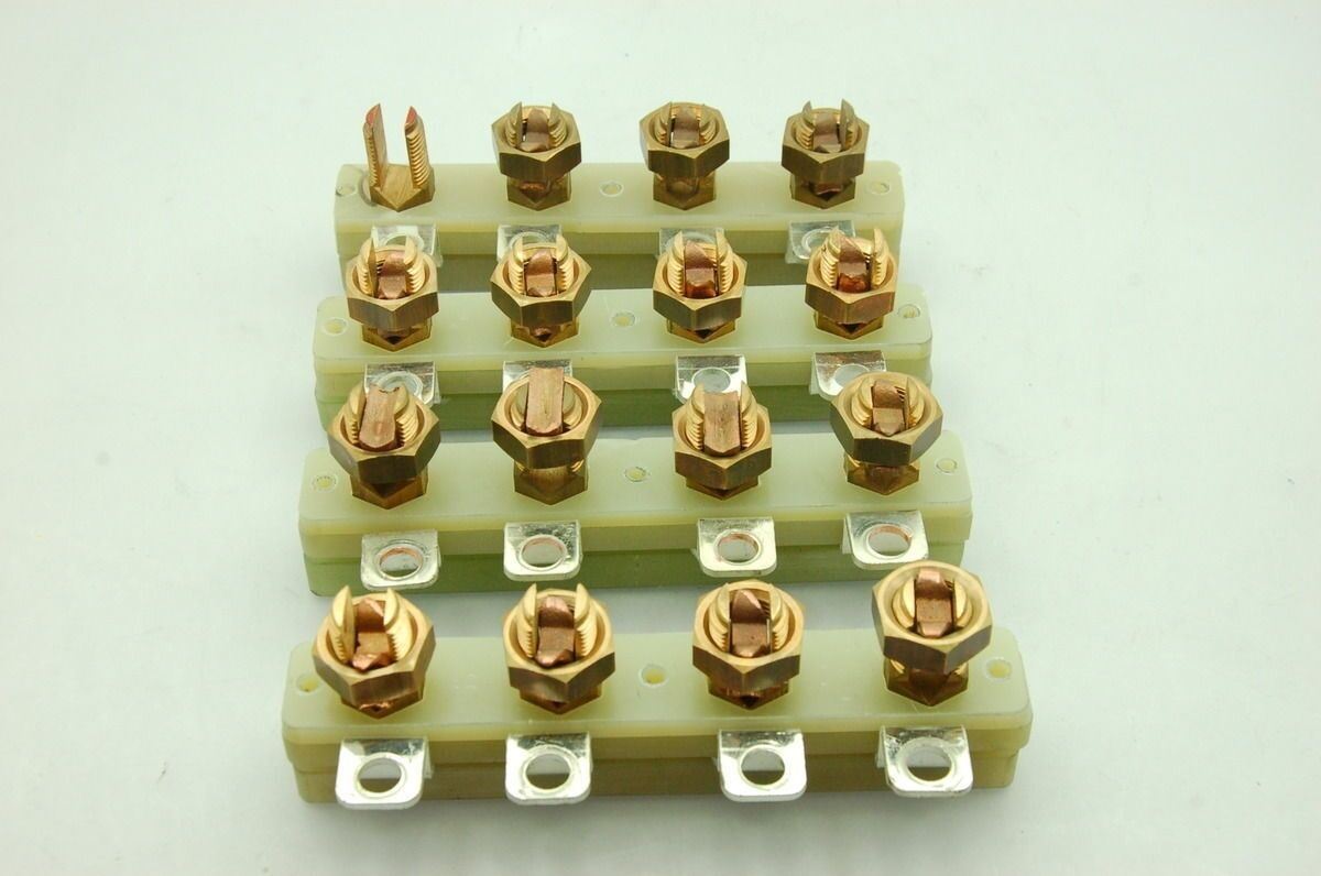 00 AWG HD Brass Terminal Blocks Lot of 4