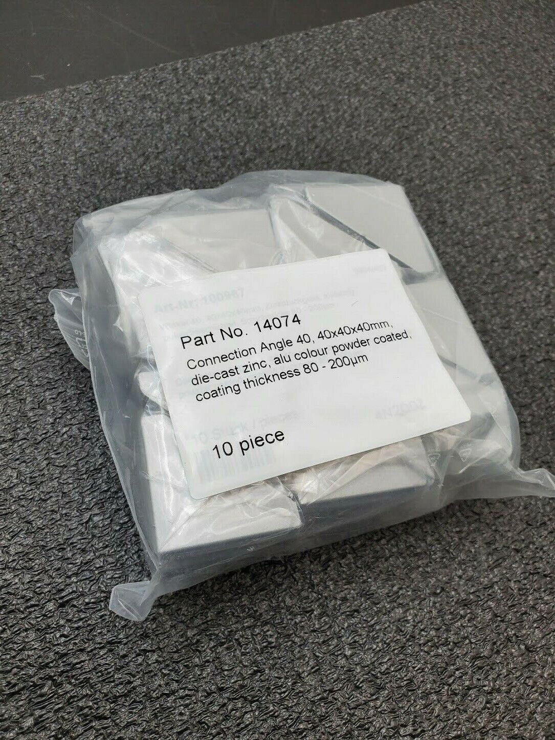 10x 80/20 40 Series 2 Hole 39mm Slotted Inside Corner Bracket Dual Support 14074