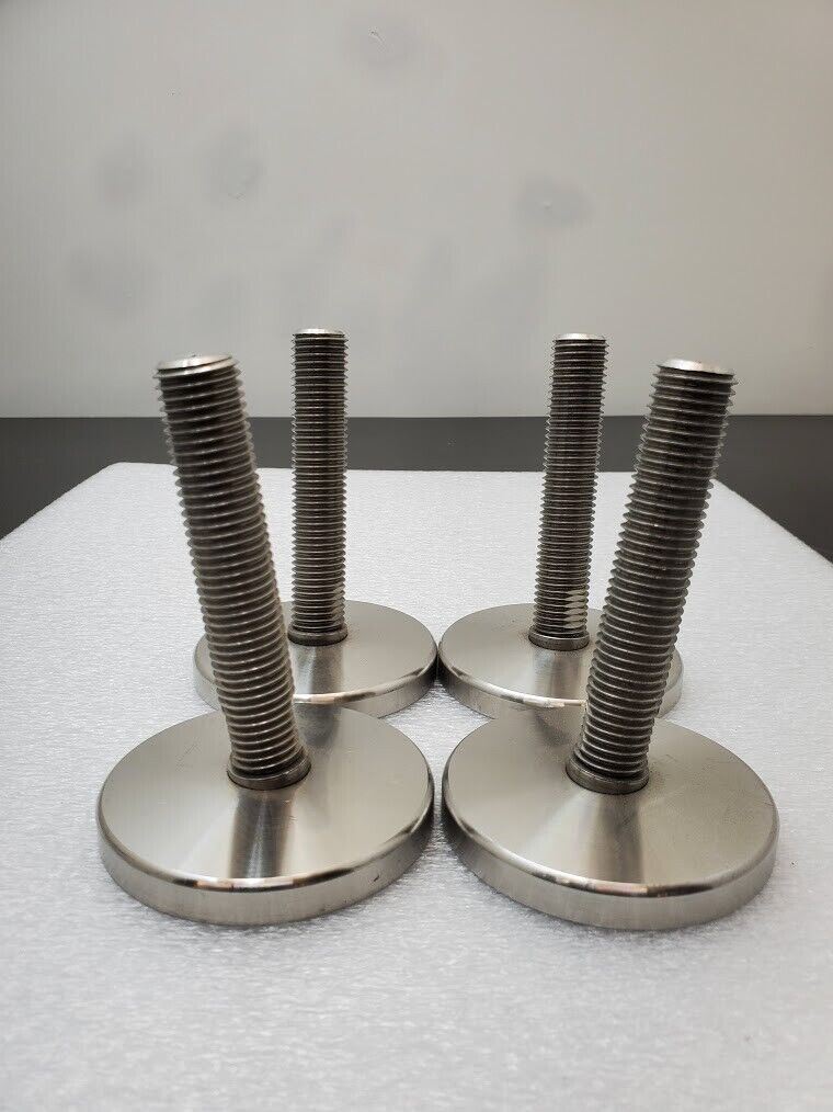 4x M20x2.5 Adjustable Stainless Steel Adjustable Machine Foot 1 Ton 90mm x100mm