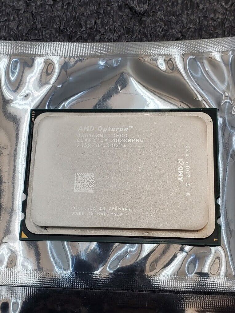 2x AMD OPTERON OS6168 12 Cores 1.90GHz Socket G34 OS6168WKTCEGO CPU Lot of 2