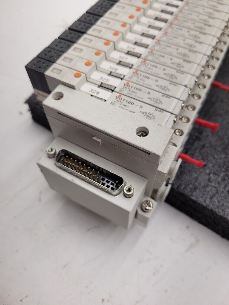 3x SMC Pneumatic Valve Block Solenoid Manifold 24VDC 38 Valves Total Lot D