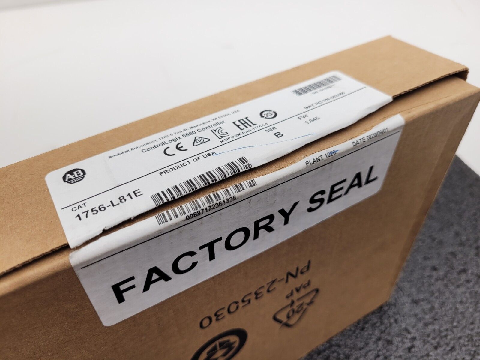 2020 Allen-Bradley 1756-L81E /B ControlLogix Processor - New Surplus (Open)