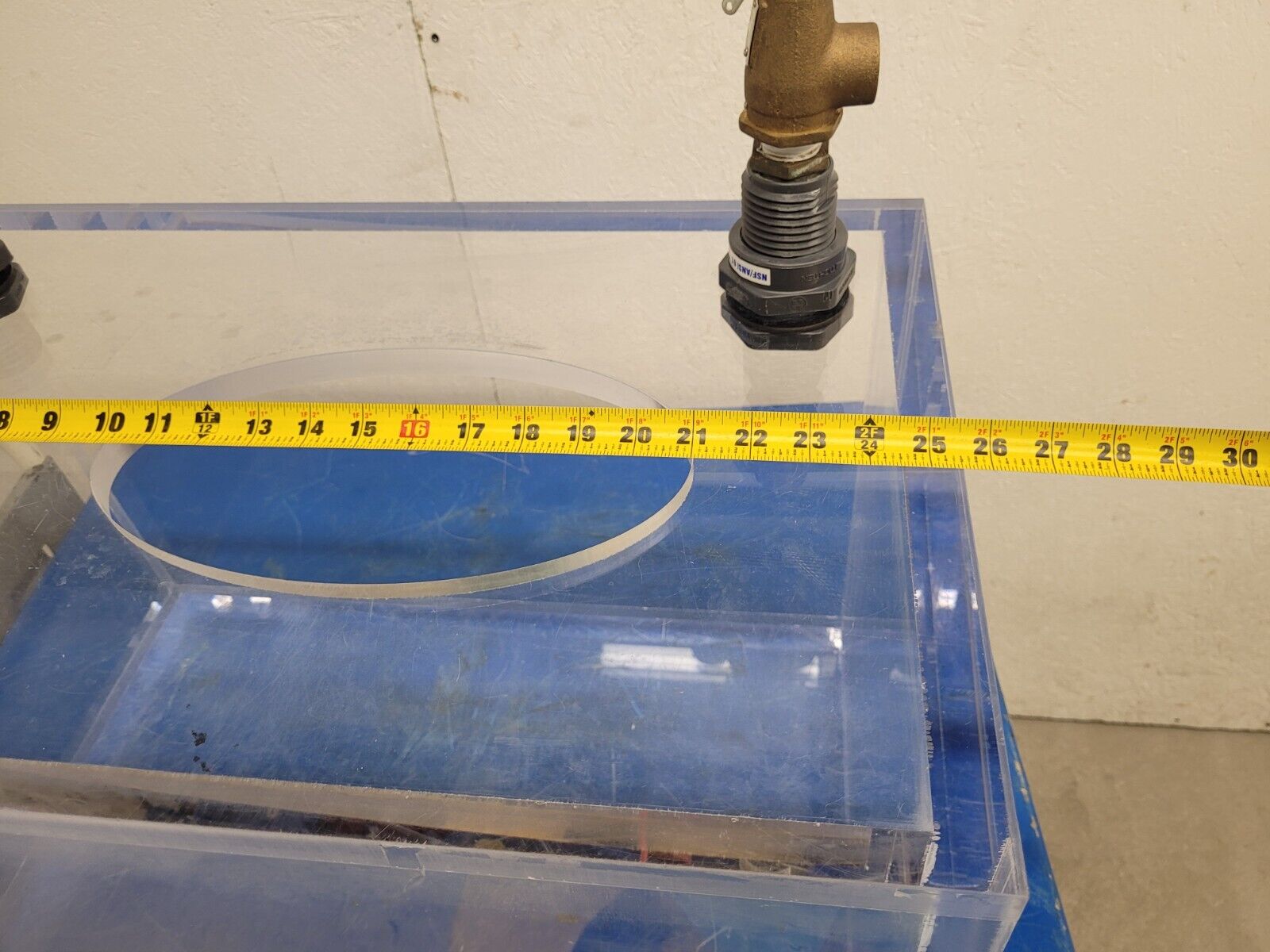 1" Thick Acrylic Plexiglass Water Immersion Pressure Chamber 25x16x16 No Lid