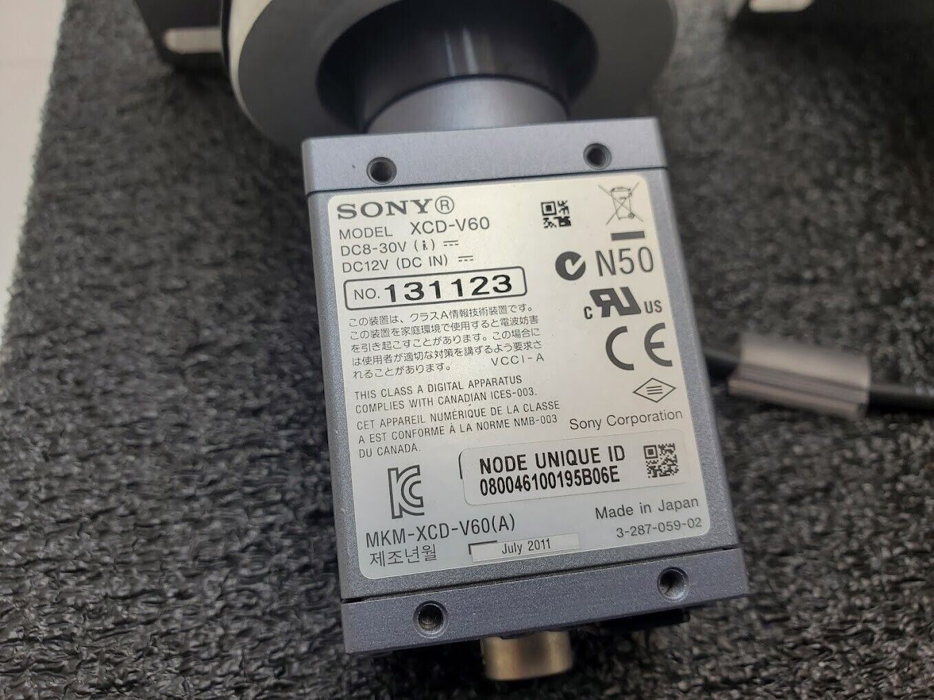 2x SONY XCD-V60 Industrial Black and White Camera 300k pixels Tamron 1:2.8 50mm