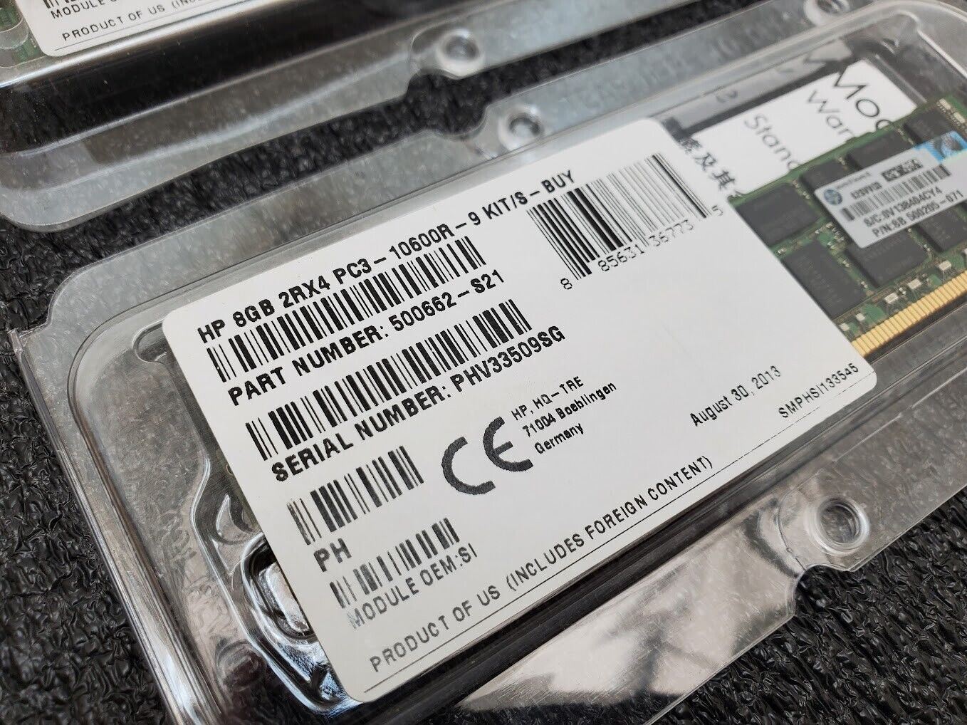 32Gb 4x8GB HP 500205-071 RAM Memory 2RX4 PC3-10600R Factory Sealed New In Box