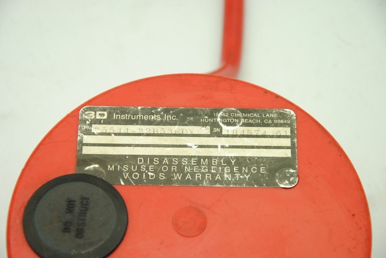 3D Instruments 25544-22B53EDY Pressure Test Guage, 60PSI, 4.5"