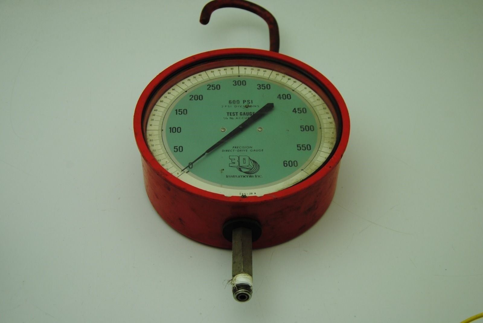 3D Instruments 25545-28B53EDY Pressure Test Gauge, 600PSI, 6.5"