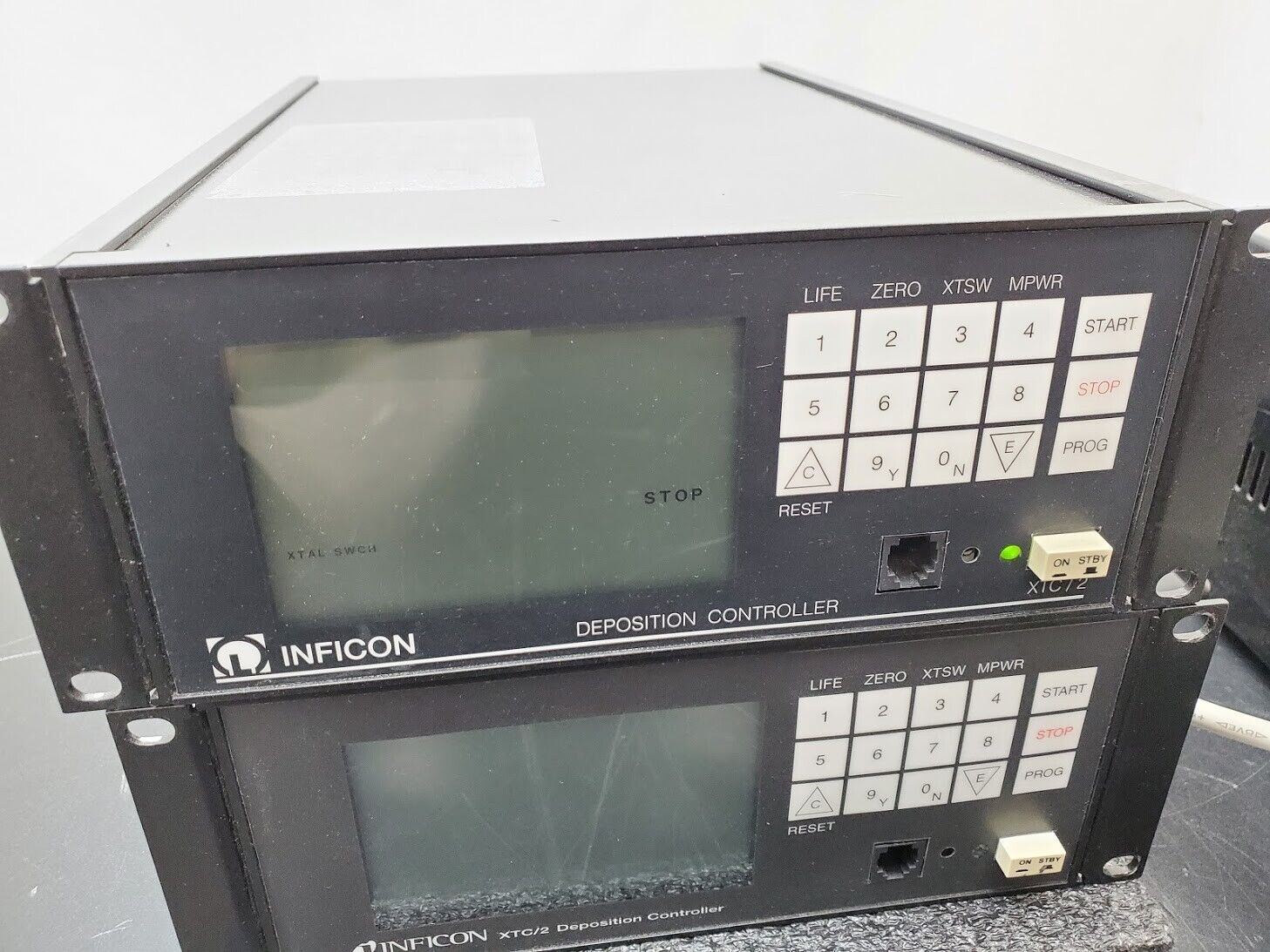 2x INFICON XTC2 Deposition Controller Monitor 757-500-G2 757-500-G4 Parts/Repair