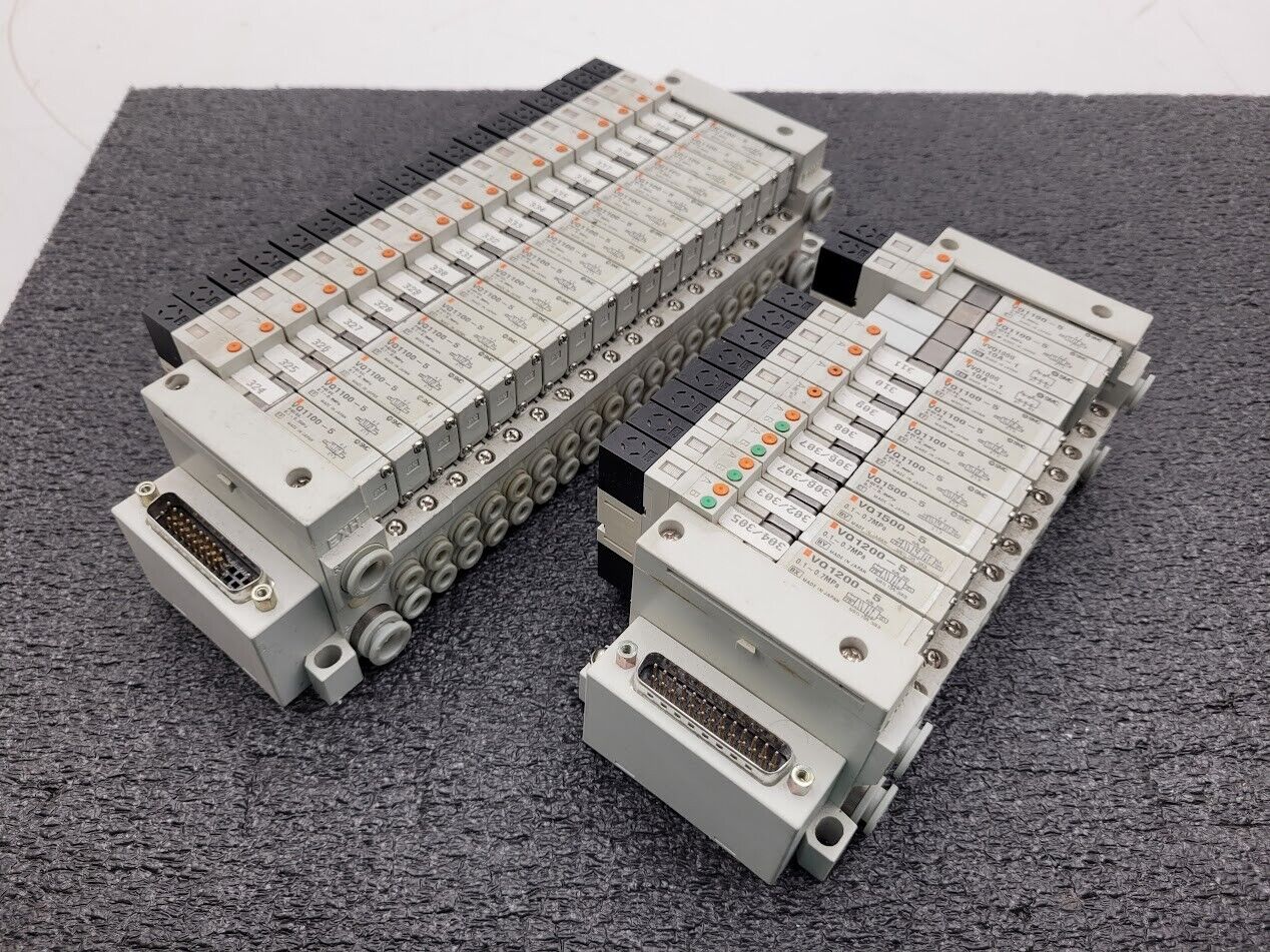 2x SMC Valve Block Solenoid Manifold VQ1200-5 VQ1100-5 24VDC 30 Valves Lot B
