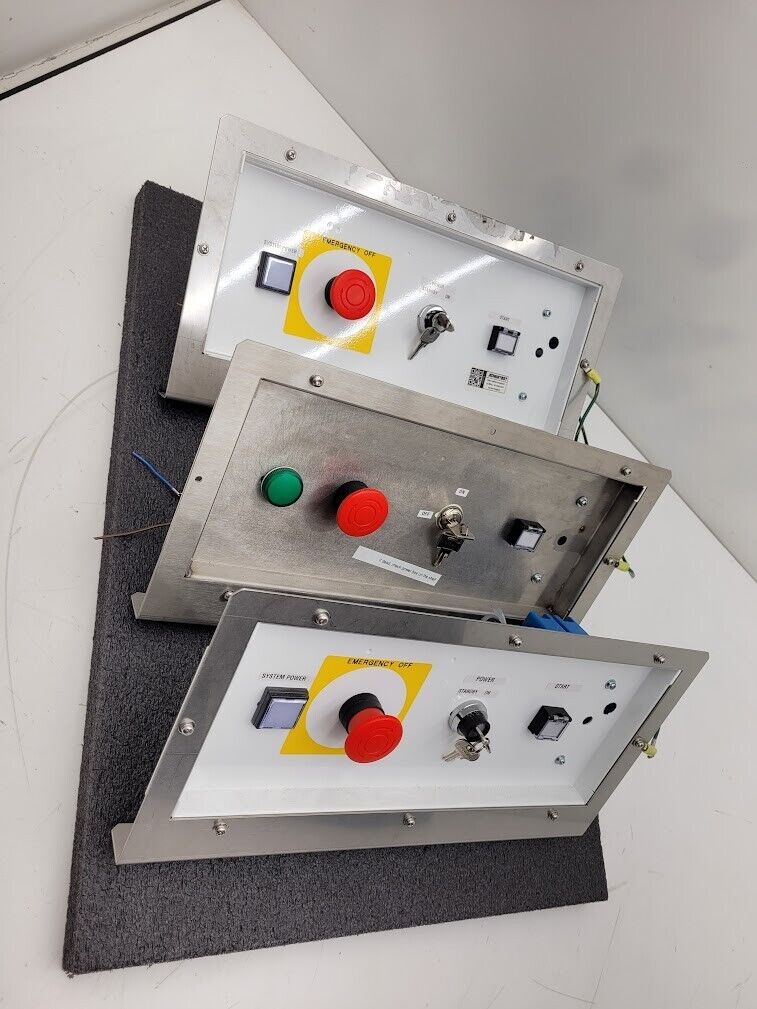 3x Custom Idec EMO Keyed Switch Power Panel On-Off System Panels