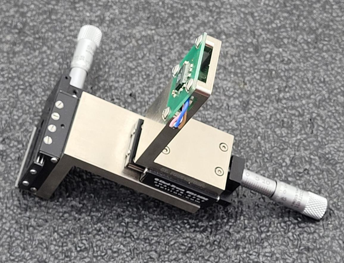2x Del-Tron 101MM Micrometer Positioning Stage 13mm Travel 1.8kg Load, M2 Holes