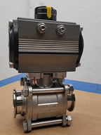 TAVT TA0650 Pneumatic Actuated Ball Valve 1-1/2" Stainless Steel Vacuum DN40