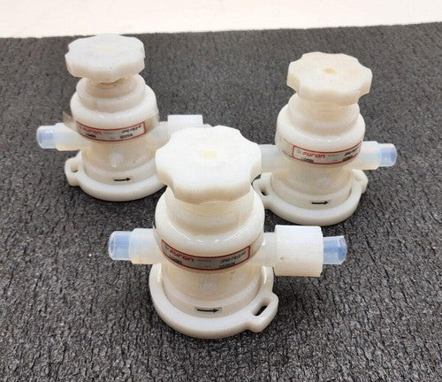 Lot of 3x Furon Pneumatic High Purity Manual Screw Valve UPM2-F812-MT 1104583