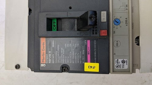 MERLIN GERIN Schneider NSF250H Circuit Breaker 600Y/347V 200A TM200DP Module