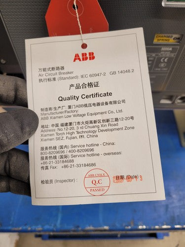 ABB ACB SACE Emax 2 E4.2N 3200A 3POLE Circuit Breaker Ekip Touch LSIG [1B]