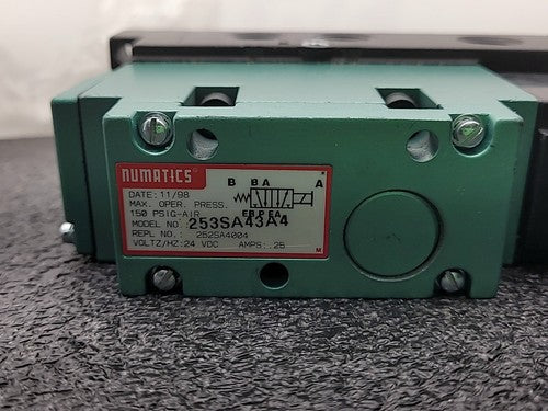 Numatics 253SA4A4 Solenoid Valve 24VDC 6W Pneumatic Directional Control Manifold