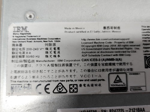 IBM Power S822L Server 8247-22L POWER8 Enterprise System 2x 00KV832 256GB Ram