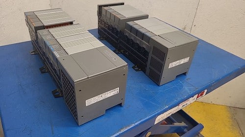 Allen Bradley SLC 500 PLC System Lot (2) 1746-A10 Chassis Racks & Modules