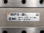 SMC MXP16-30 100PSI Linear Slide Guide Cylinder w/ D-M9N Sensors, Stops Unit B