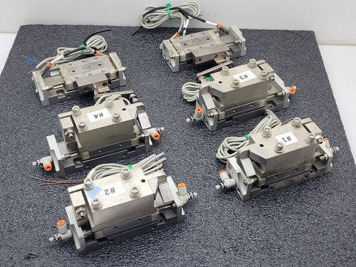 Lot of 6 x  SMC MXP16-30 100PSI Linear Slide Guide Cylinder D-M9N Sensors Stops