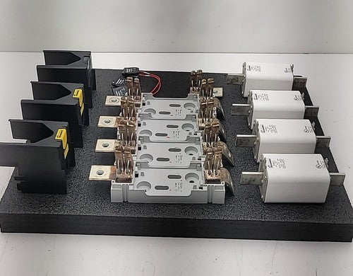 4 Bussmann PV-400A-3L 400A gPV Photovoltaic Fuses with Holders & Terminal Covers