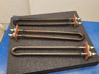3x Industrial Tubular Finned U Type Air Heating Elements Ceramic Insulators 15"