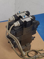 Tokimec Vickers DG4V-3-6B Daikin Hydraulic 3x Solenoid Valve Manifold Assembly
