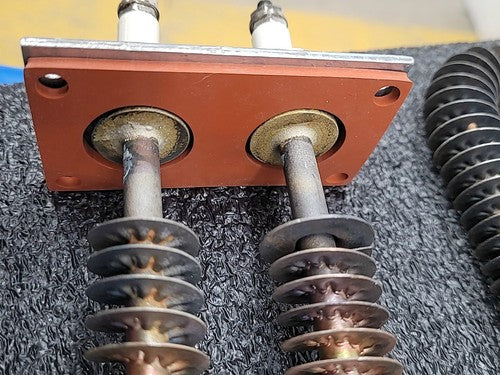 3x Industrial Tubular Finned U Type Air Heating Elements Ceramic Insulators 15"