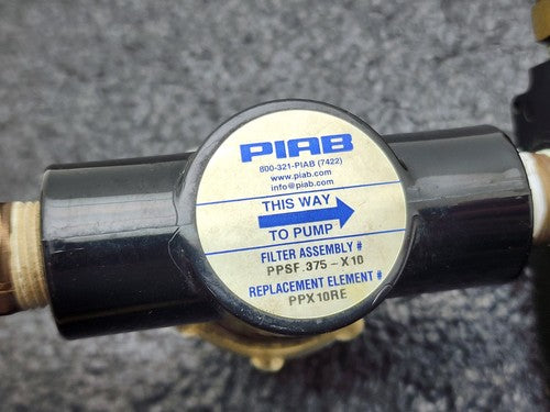 PIAB Mini Venturi Vacuum Pump M20 M20A6-BN + PPSF.375-X10 Air Line Filter