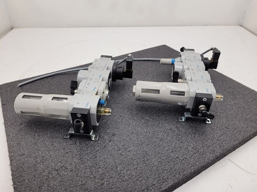 Lot of 2x Festo Air Pneumatic Solenoid On/Off Piston Gate Shut Off + Lubricator