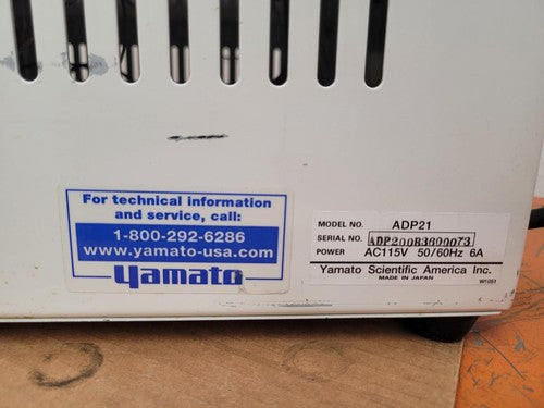 Yamato ADP21 Programmable Vacuum Drying Oven 115VAC, 10L Capacity[A]