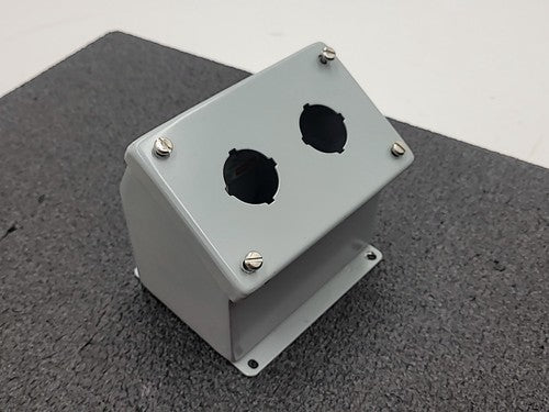 Hoffman E-E-2PBA Pushbutton Enclosure 2 Hole Steel NEMA Type 12 13 Gray Box
