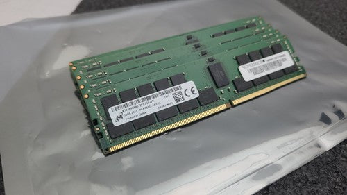 Lot 6x Micron 32GB PC4-2933Y DDR4 ECC Registered RDIMM RAM Memory 2933MHz Tested