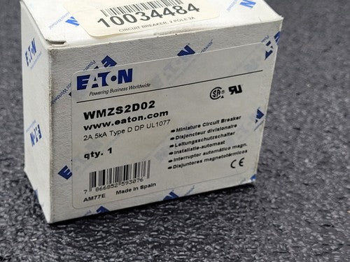 Lot of 10 Eaton Cutler Hammer WMZS2D02 Miniature Circuit Breaker 2A 5kA Type D