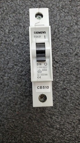 SIEMENS 5SX2 CIRCUIT BREAKER 5SX21 D16 1-Pole  ~230/400V 277 VAC