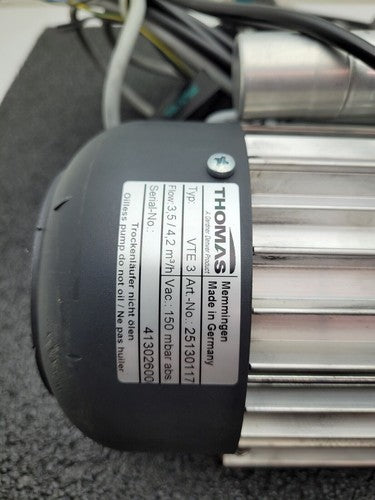 Thomas Picolino VTE3 Rotary Vane Vacuum Pump Compressor 230VAC 1PH w/ 4 Valves