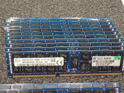 Lot of 66 16GB Samsung SK Hynix Server RAM Mixed DDR3 ECC Registered Memory