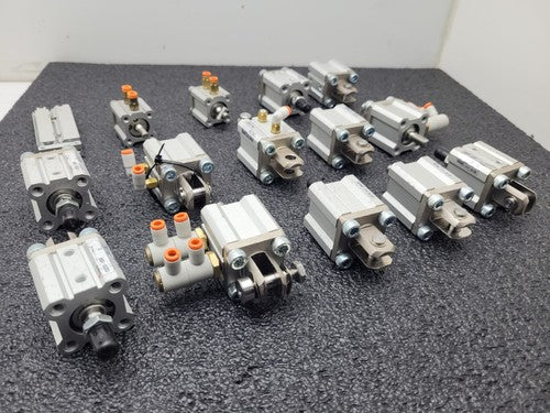 Lot of 15 SMC CQ2D20-15DM-W / CQ2D2015DMW Push Pull Pnuematic Compact Cylinder