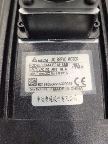Delta Electronics AC Servo Motor 1.5KW ECMA-C21315SS Servo Drive ASD-B2-1521-B