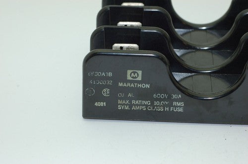 Marathon 6F20A3B 3-Pole Fuse Block, 30-600A, Class H Fuse - Lot of 4