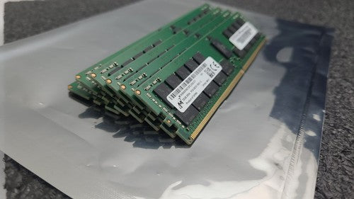 Lot 6x Micron 32GB PC4-2933Y DDR4 ECC Registered RDIMM RAM Memory 2933MHz Tested