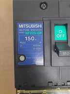 Mitsubishi NF225-CP No-Fuse Breaker 150A 3 Pole MCCB 600VAC with Terminal Covers