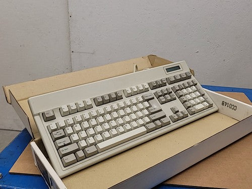 KeyCal Focus FK-8000 Electronic Mechanical AT Keyboard LCD Calculator Vintage