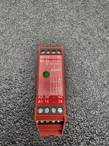 Allen Bradley MSR5T GuardMaster Safety Relay 440R-B23020 DIN Rail Mount