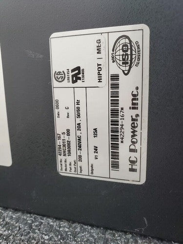 POWER ONE HC Power 10A0062-000 NHC3011-5 24VDC 125A Power Supply 208-240 20A In