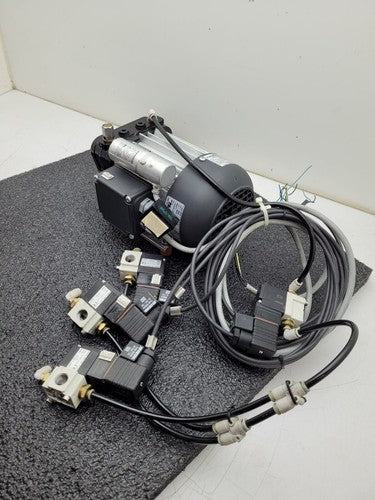 Thomas Picolino VTE3 Rotary Vane Vacuum Pump Compressor 230VAC 1PH w/ 4 Valves
