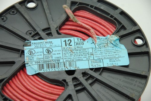 ENCORE 16 AWG Stranded Single Conductor, Red Hook-Up Wire, 105C 600V 500FT New