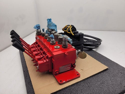 Norcan Proportional 5x Valve Block with 4x Solenoid Controls Manual Lever
