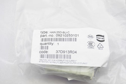 Harting 16A-gs-M25 Connector Kit With 25-Position Insert And Pins NEW